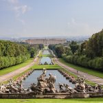 Vista panorámica de la Reggia di Caserta y sus jardines reales